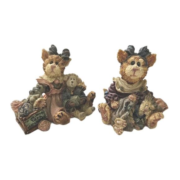 Boyds Bears Purrstone Clawdette Fuzzface & Wuly / Maddy Puddytat Cat Nap 1999 - Picture 1 of 16